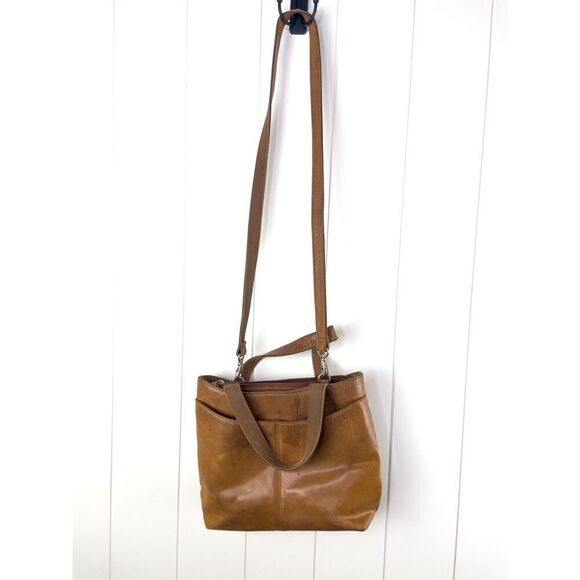 Rolf’s Tan Leather Crossbody Bag With Diamond Bead Design Boho Vintage - Picture 12 of 16